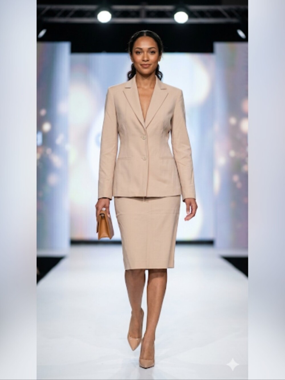Elie Tahari Pinkish Tan 2-Piece Skirt Suit Set Jacket US 4/Skirt US 6